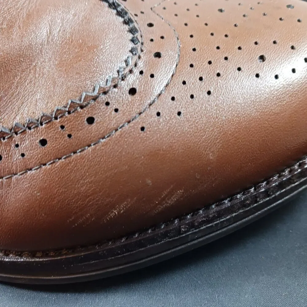 Kuru Men's Oxford Shoes Size 11 Warhol Wingtip Brown Leather